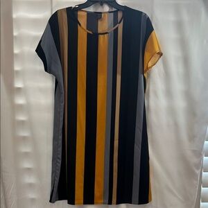 SHEIN Multicolor Striped Short Sleeve Dress